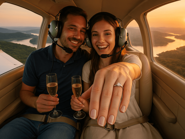 Pomysł na zaręczyny w samolocie podczas lotu widokowego Estro Sky